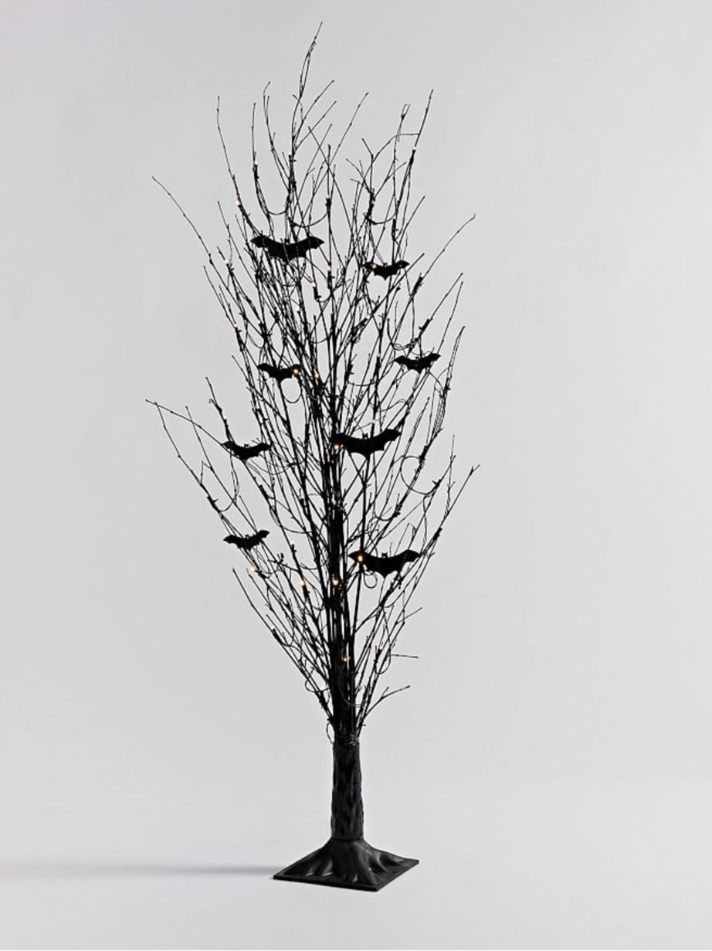 NIB Pottery Barn Black German Lit Glitter Halloween Tree